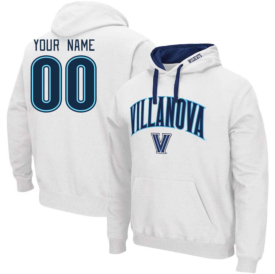 Custom Villanova Wildcats Name And Number College Hoodie-White - Click Image to Close